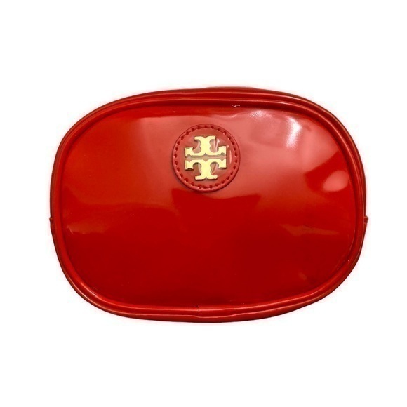 Tory Burch red cosmetic case - Picture 1 of 14
